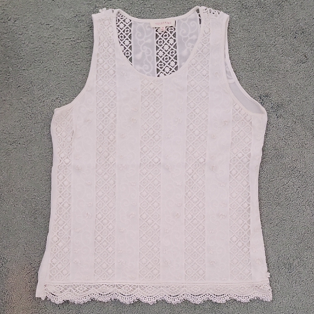Solitaire Ivory Lace Tank Top